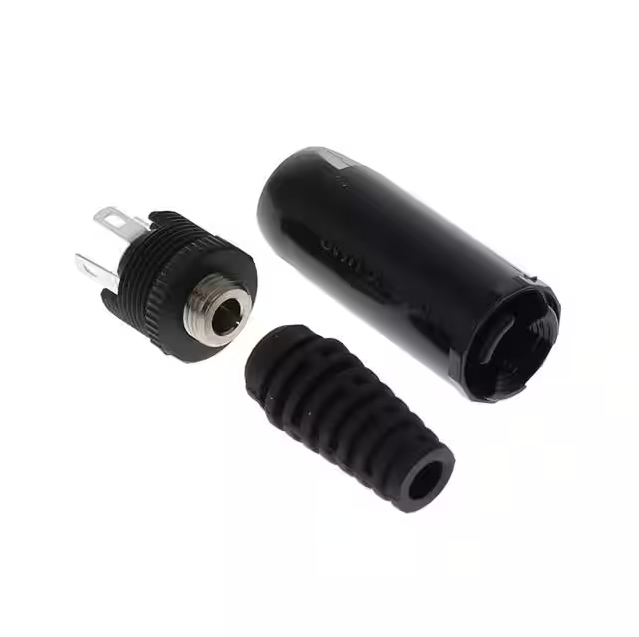 Moss LED DC Male Field Installable Plug 1.3mm for Astera NYX, Panel Mount Jack and Cable Plug with Strain Relief Boot, Black Connectors