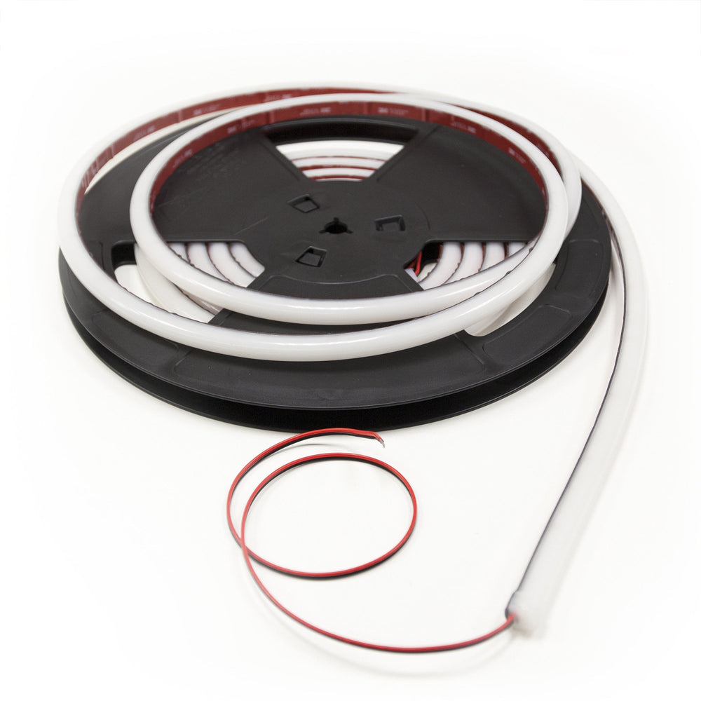 Moss LED DiffuseFLEX™ LED Strip – Unlit 5m Coil on Spool, IP65 Silicone Diffusion Housing, Bare Wire Leads, CRI 97+ Full Spectrum LED Strip for Film, Television, Broadcast & Live Entertainment