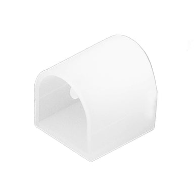 Moss LED DiffuseFLEX LED End Caps white 12mm closed end cap for DiffuseFlex LED channel, angled 3D product view on white background