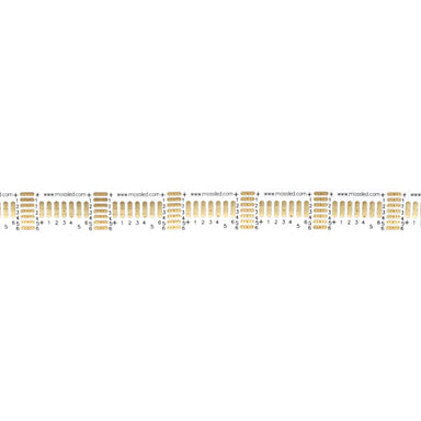 Moss LED Express BusBar gold-plated LED strip connector flat full length view on white background