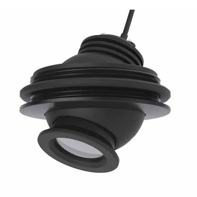 Moss LED EyeZoom Spotlight RGBW 3000K black swivel head zoomable LED fixture front angle view