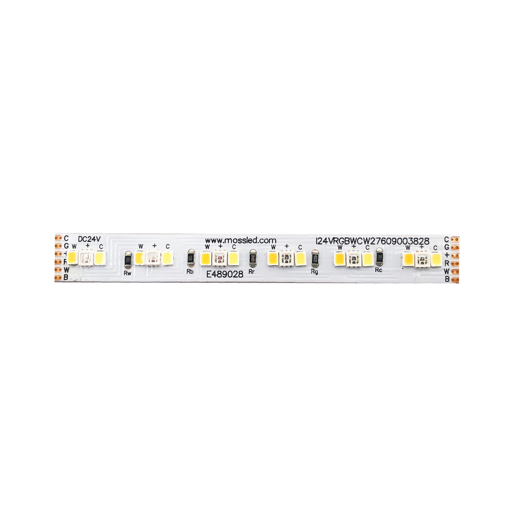Moss LED FlexLED 180 RGB+WW+CW 24V strip segment flat view 5-in-1 RGBWCW chip white PCB