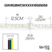 FlexLED 210 RGB+WW+CW 24V technical spec drawing showing 210 LEDs/m density, 20mm PCB width, 12.5cm cut intervals, and bare wire leads – Moss LED