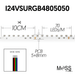 Moss LED FlexLED 70 Step-Up 24V RGB 5050 spec diagram showing 10CM cut interval 70 LED per meter PCB width 5 plus 8mm and bare wire connections