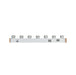 Moss LED FlexLED 70 Step-Up 24V RGB 5050 strip section flat view showing cut interval angle adjustable LED mounts and solder pads on white PCB