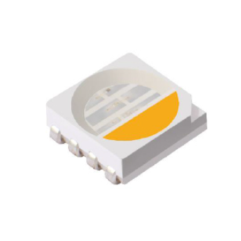 Moss LED FlexLED 96 RGB + White All-In-One 24V 5050 RGBW all-in-one LED chip close-up showing RGB and white phosphor in single package