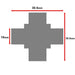 MossLED FlexLED PCB connector 4-way cross shape solder type dimensions diagram showing 30.5mm width 10mm strip height and 30.5mm total height