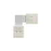 MossLED FlexLED QwikClip 2-way straight connector multiple angles showing top and bottom views solderless LED strip connector on white background