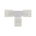 MossLED FlexLED QwikClip 3-way T-shaped connector top view solderless LED strip connector on white background