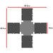MossLED FlexLED QwikClip 4-way cross connector dimensions diagram 50.3mm x 50.3mm x 14mm solderless LED strip connector