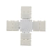 MossLED FlexLED QwikClip 4-way cross plus connector solderless LED strip connector top view on white background