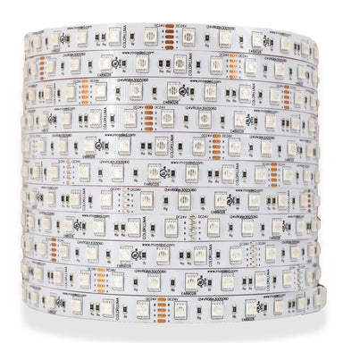 Moss LED FlexLED 60 RGBA 24V All-In-One Diode – 60 LED/m, white PCB cylindrical coil, SMD 5060, UL listed