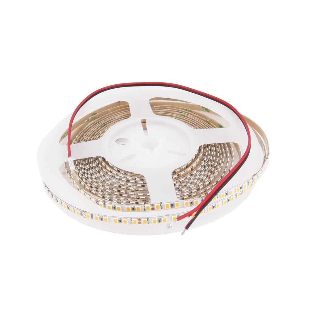 Moss LED FlexLEDslim 180 White 24V – 180 LED/m ultra-slim warm white LED strip, 5m reel with bare wire leads