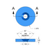 Moss LED high powered neodymium countersunk ring magnet technical drawing showing dimensions 0.875 inch diameter 0.125 inch thick 82 degree countersunk hole 0.194 inch bore north pole orientation