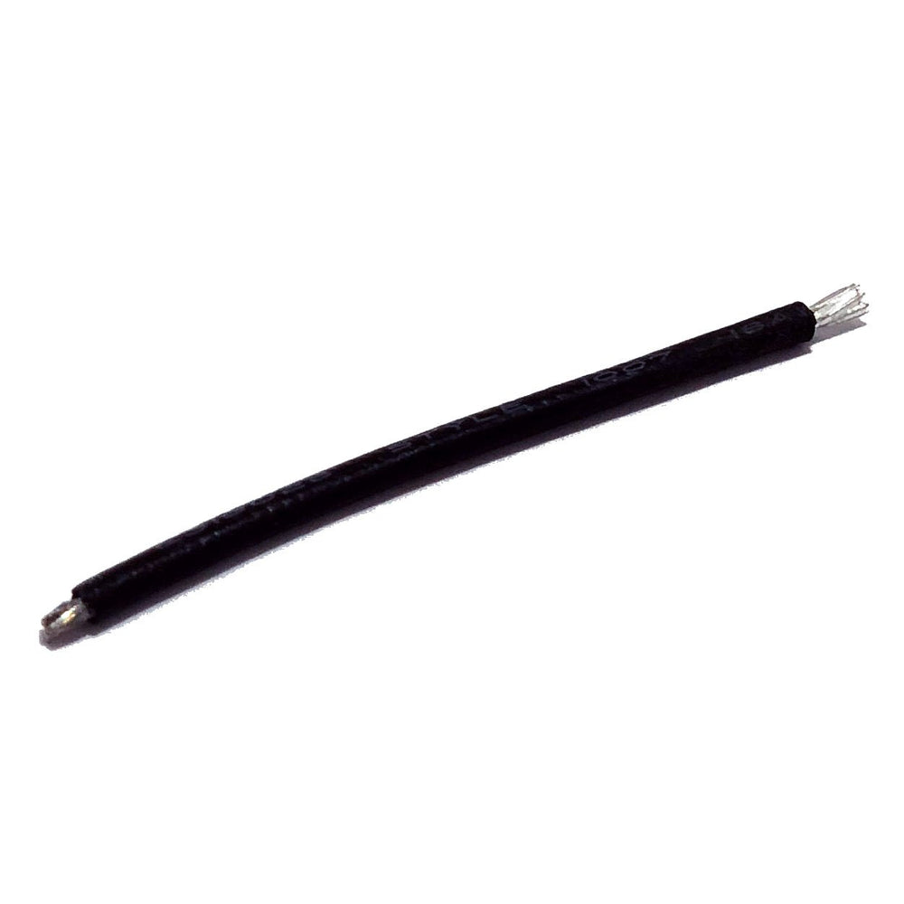 Moss LED jumper cable 45cm black wire with stripped end showing bare copper strands detail view