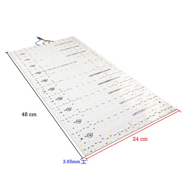 Moss LED LED+R RGBW Rigid Panel spec diagram showing 480x240x3.65mm dimensions isometric perspective view white background