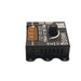 Moss LED Mini-Cine single channel rotary dimmer V2 front angle view showing ventilation panel green status LED orange terminal block and rotary dimmer knob on white background