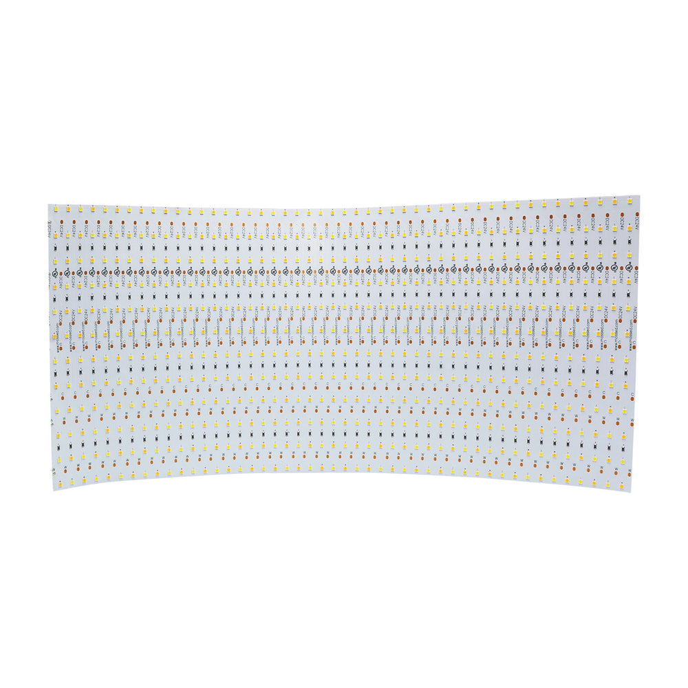 Moss LED ML12 Panel FlexLED 24V bi-colour CCT adjustable 2835 LED panel flat top view showing warm and cool white LED chip array on white PCB