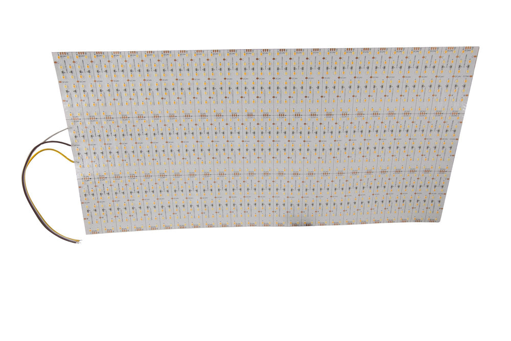 Moss LED ML21 Panel FlexLED 24V bi-colour CCT 500x240mm flexible LED panel angled view bare wire leads white background