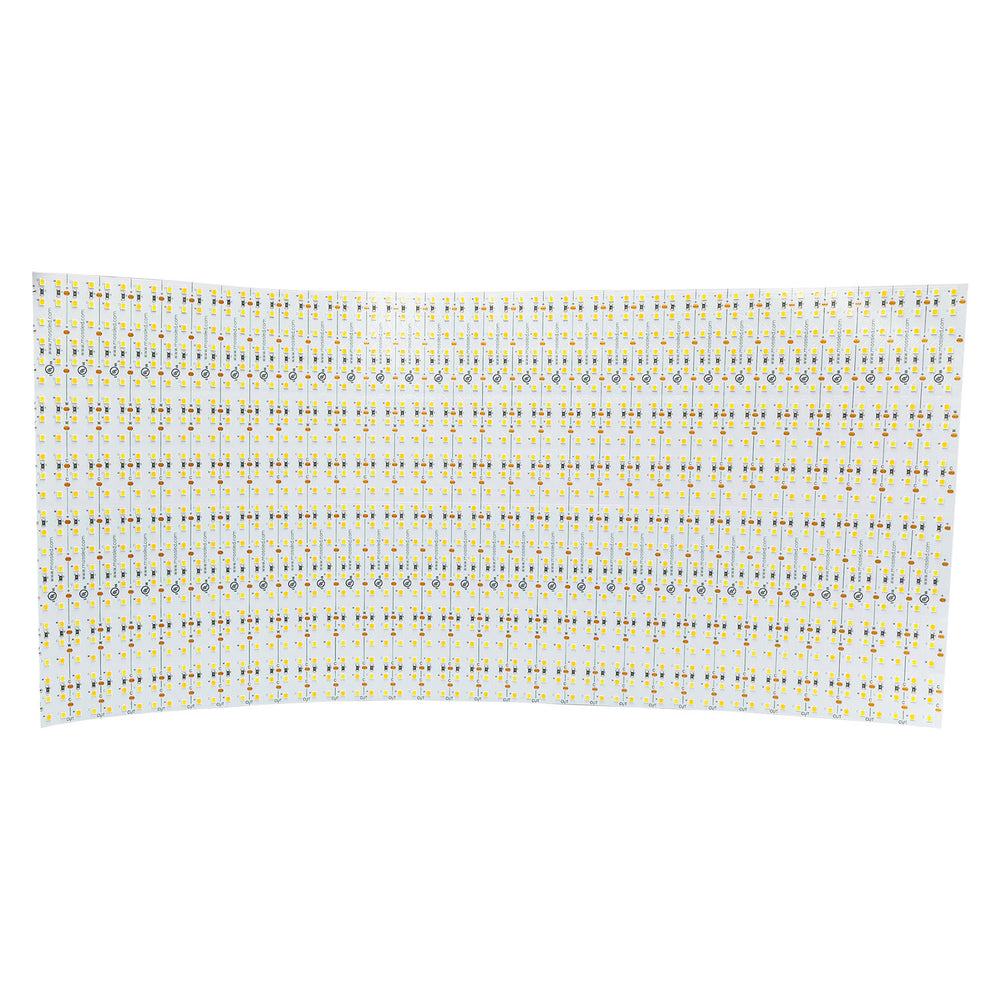 Moss LED ML24 Panel FlexLED 24-way high density LED panel top view showing slightly curved flexible panel with bi-colour LED array on white PCB