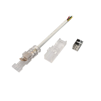 Moss LED neon FlexLED connectors V2 vertical bend power entry end wire in-line splice bare end wires 5-pin connector aluminum aircraft-grade