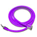 MossLED Neon FlexLED purple RGB 24V flexible silicone neon LED strip coiled with power connectors on white background