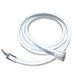 MossLED Neon FlexLED white RGB 24V flexible silicone neon LED strip coiled with power connectors on white background