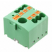 Moss LED power distribution block 7-pole 24A 600V green with orange push-in levers for LED power wiring