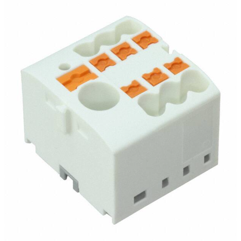 Moss LED power distribution block 7-pole 24A 600V white push-in terminal connector