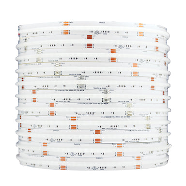 Moss LED SoftFLEX LED 784 RGBW 24V COB chip-on-board LED strip coiled into reel, unlit, on white background