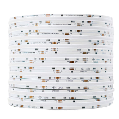 Moss LED SoftFLEX LED 1134 RGB 24V coiled reel white PCB COB RGB LED strip white background