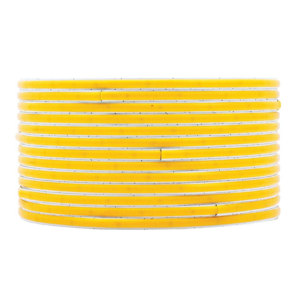 aMoss LED SoftFLEX Slim LED 528 2700K warm white 12V coiled reel on white background showing COB LED tape spool