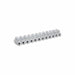 Moss LED 12 Position Feed-Thru Barrier Strip Terminal Block, White Plastic Housing with Wire Entry Ports, 300V 6A for LED Wiring