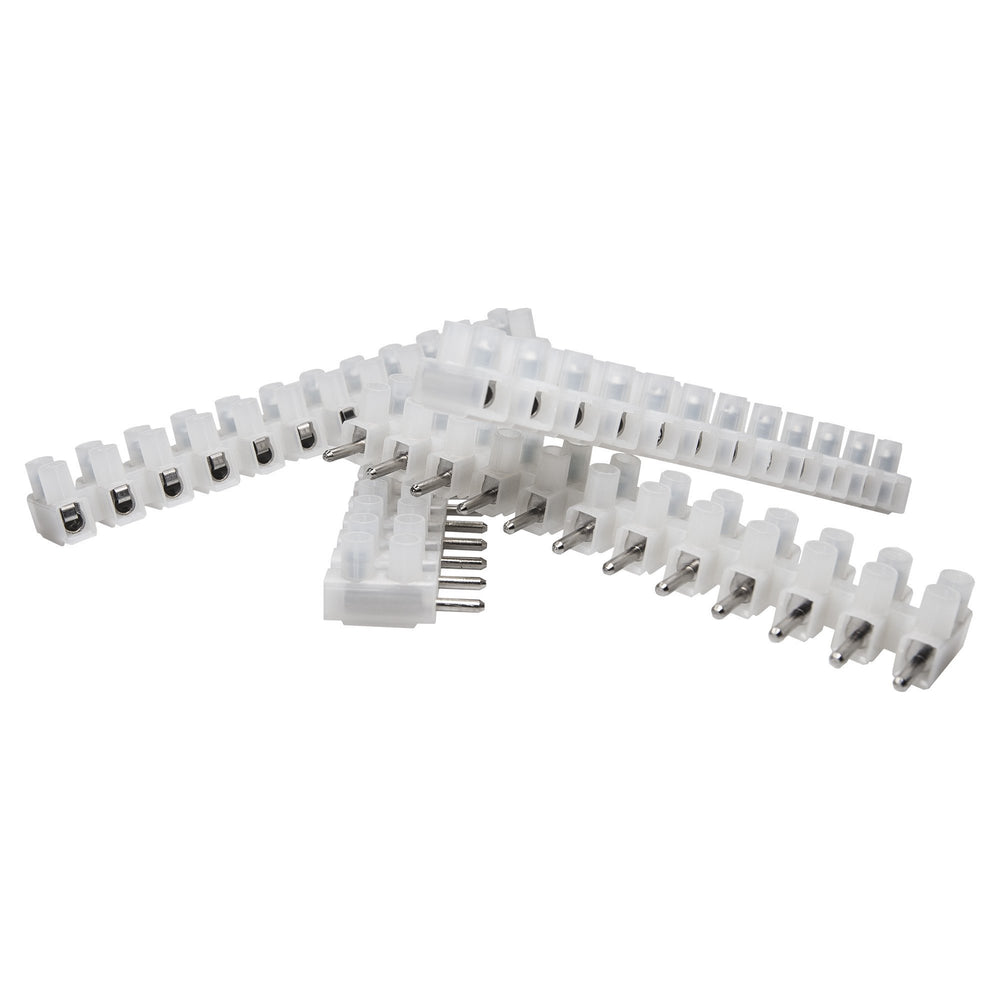 Moss LED 12 Position Terminal Block Pluggable, Multiple Connector Types Including Pluggable Pairs and Feed-Thru, 300V 6A for LED Wiring
