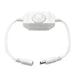 Moss LED Trimline dimmer white inline rotary knob brightness controller for 12V 24V LED strips with DC barrel connectors on white background
