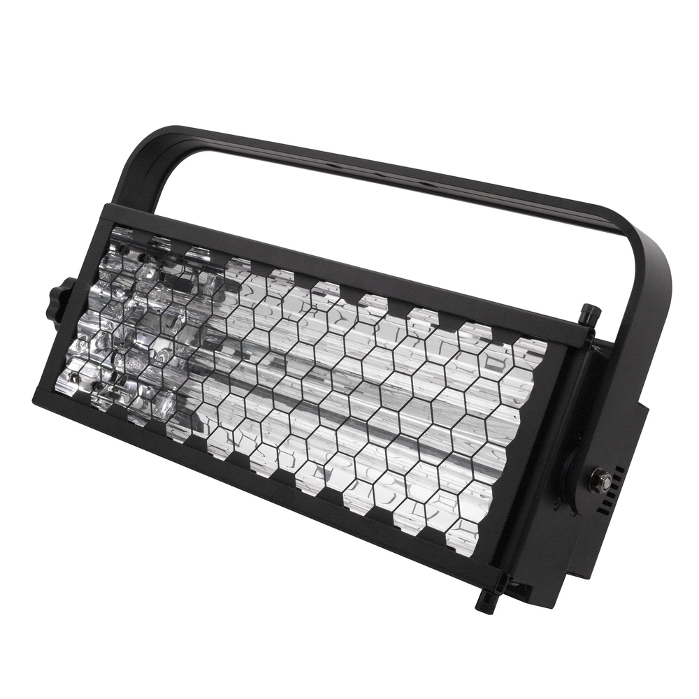 Moss LED UV-C Pivot isometric product view showing honeycomb safety grid, UVC germicidal tubes, and adjustable yoke bracket