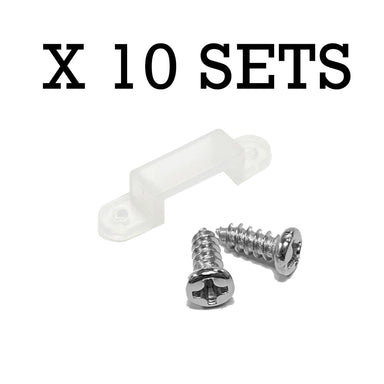 Moss LED waterproof FlexLED silicone mounting clip 10mm with screws sold in 10 sets