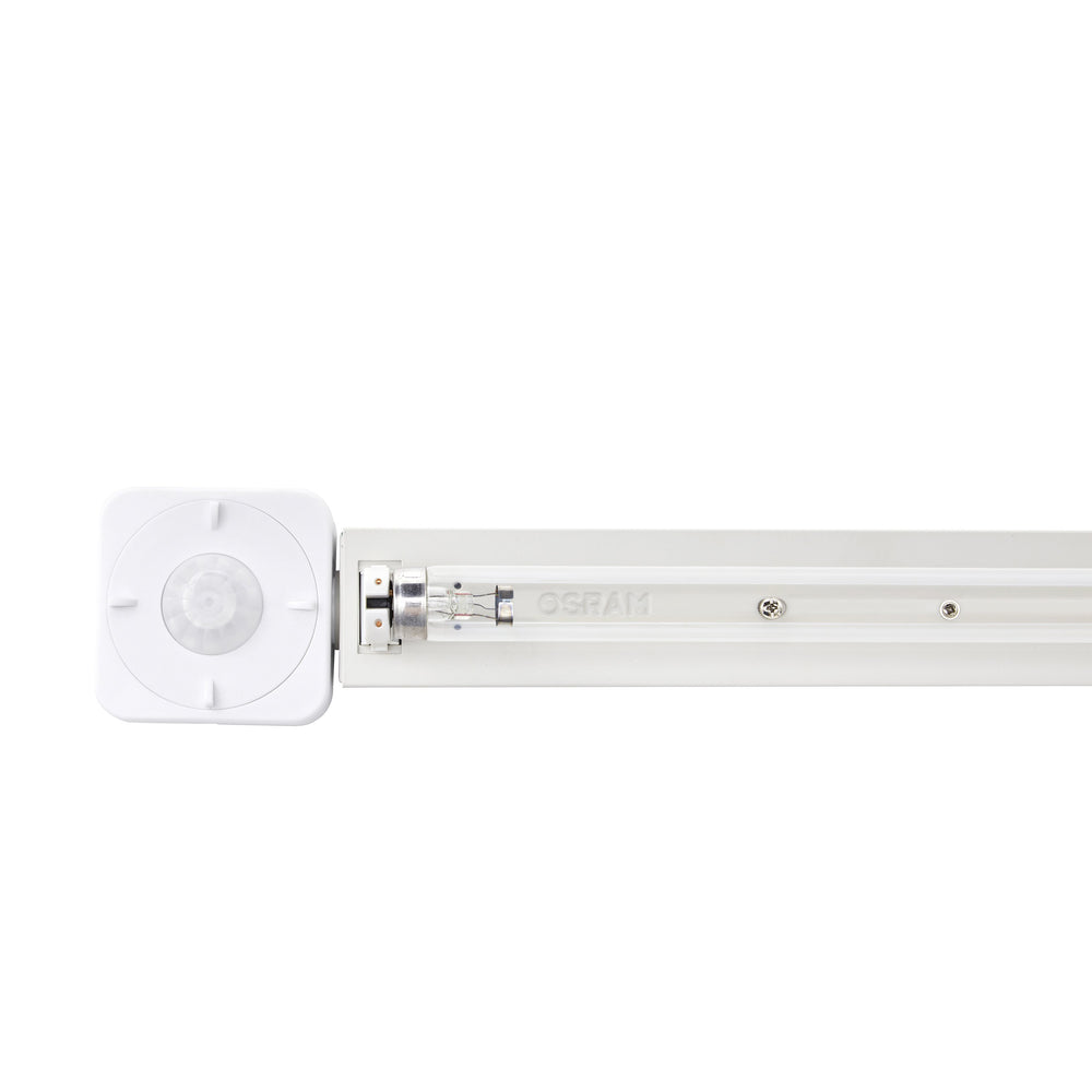 Osram AirZing PRO 5030 UNIV top-down view showing motion sensor end and UV-C tube with Osram branding