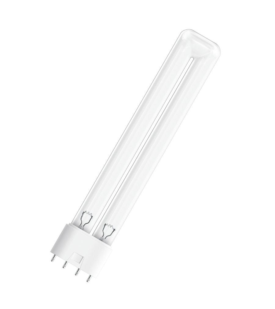 Osram GFT18DL 2G11 18 watt UV-C germicidal replacement bulb with 4-pin base on white background