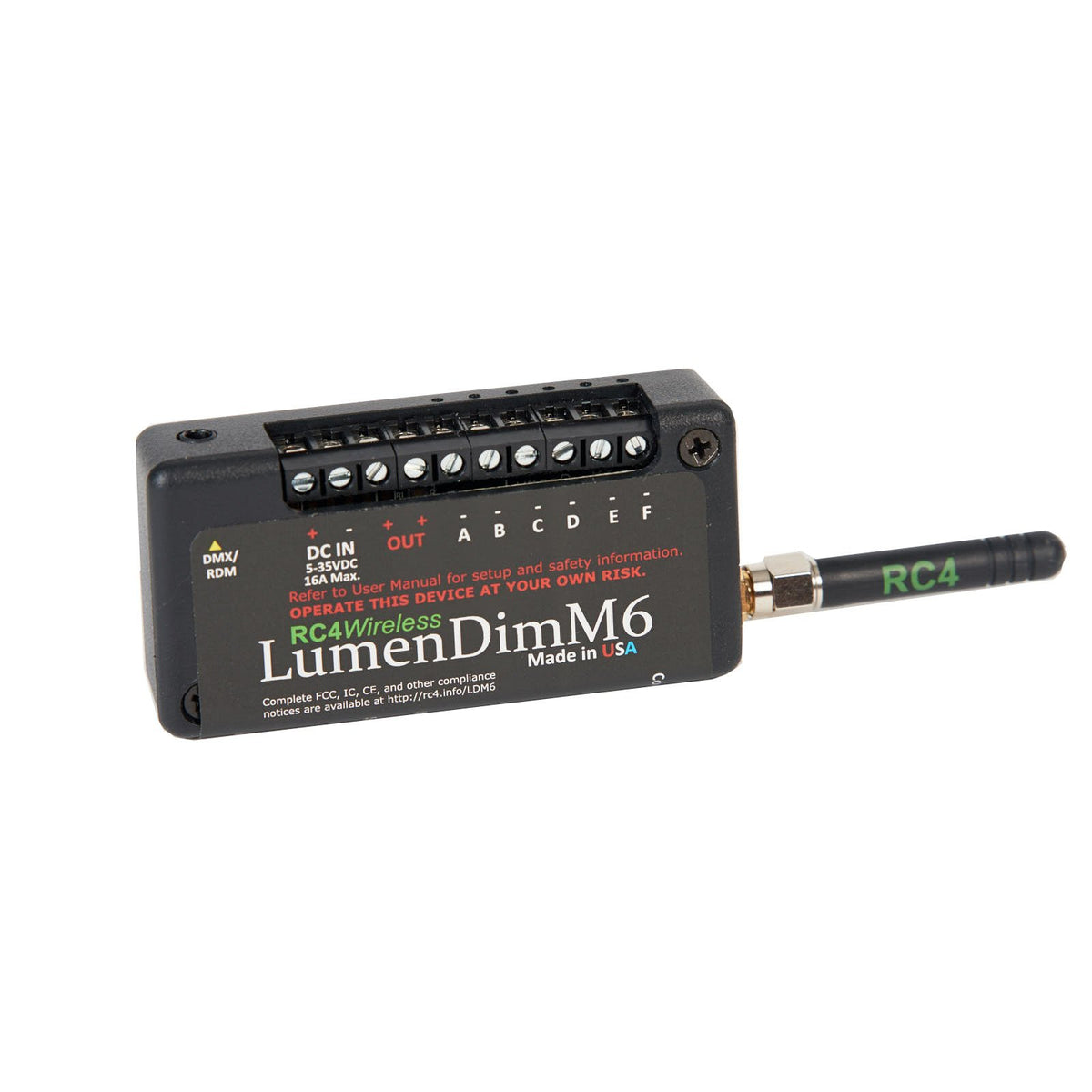 LumenDimM6 - Miniature 6 Channel CRMX Wireless Dimmer — Moss LED