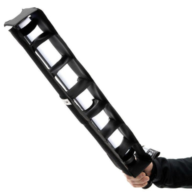 SNAPGRID 40 degree light control grid for Astera Helios tube held in hand showing grid cells with LED tube illuminated front view