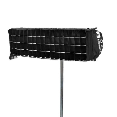 SNAPGRID 40 degree light control grid for SNAPBAG SBAT41 single tube Astera AX1 and Titan mounted on stand black fabric honeycomb