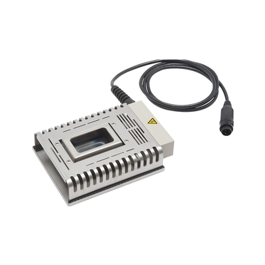 Weller WXSB200 soldering bath solder pot front angle view showing silver metal housing with heat sink fins square solder well opening caution warning label and attached cable with connector for professional soldering and tinning applications on white background